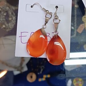 Elegant Orange Teardrop Earrings